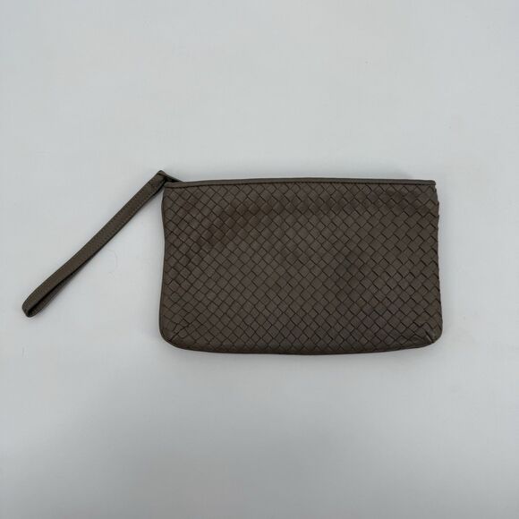 Ganson Vintage Tan Leather Pouch Wristlet Bag Vintage Hong Kong - Picture 1 of 9
